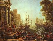 Claude Lorrain Seaport : The Embarkation of St.Ursula oil painting on canvas